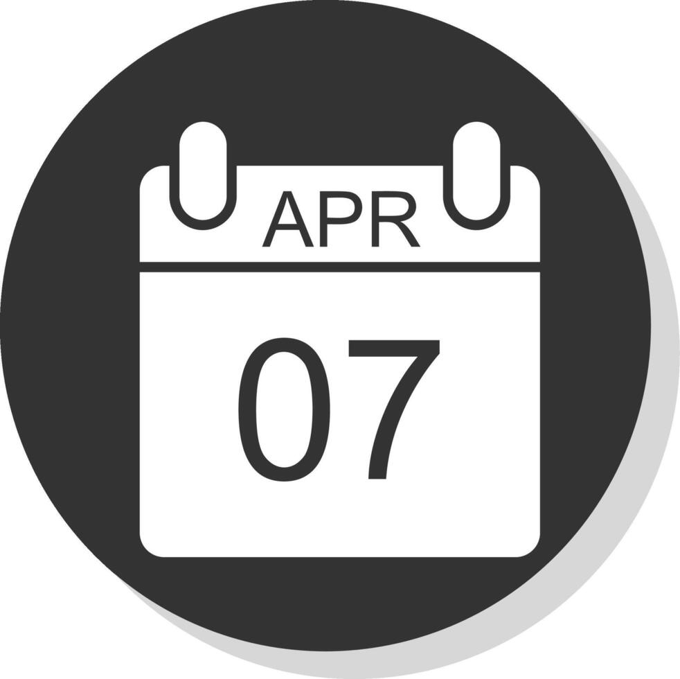 aprile glifo ombra cerchio icona design vettore