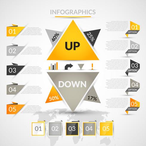 Elementi di infographic di origami vettore