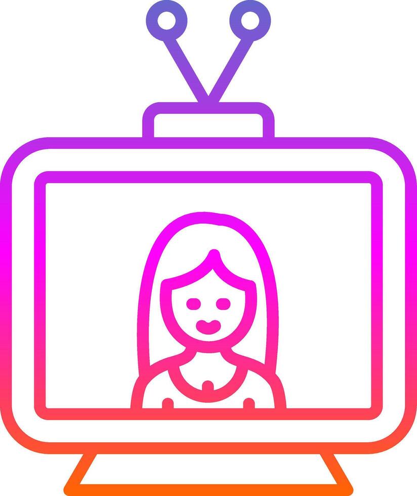 televisione linea pendenza icona design vettore