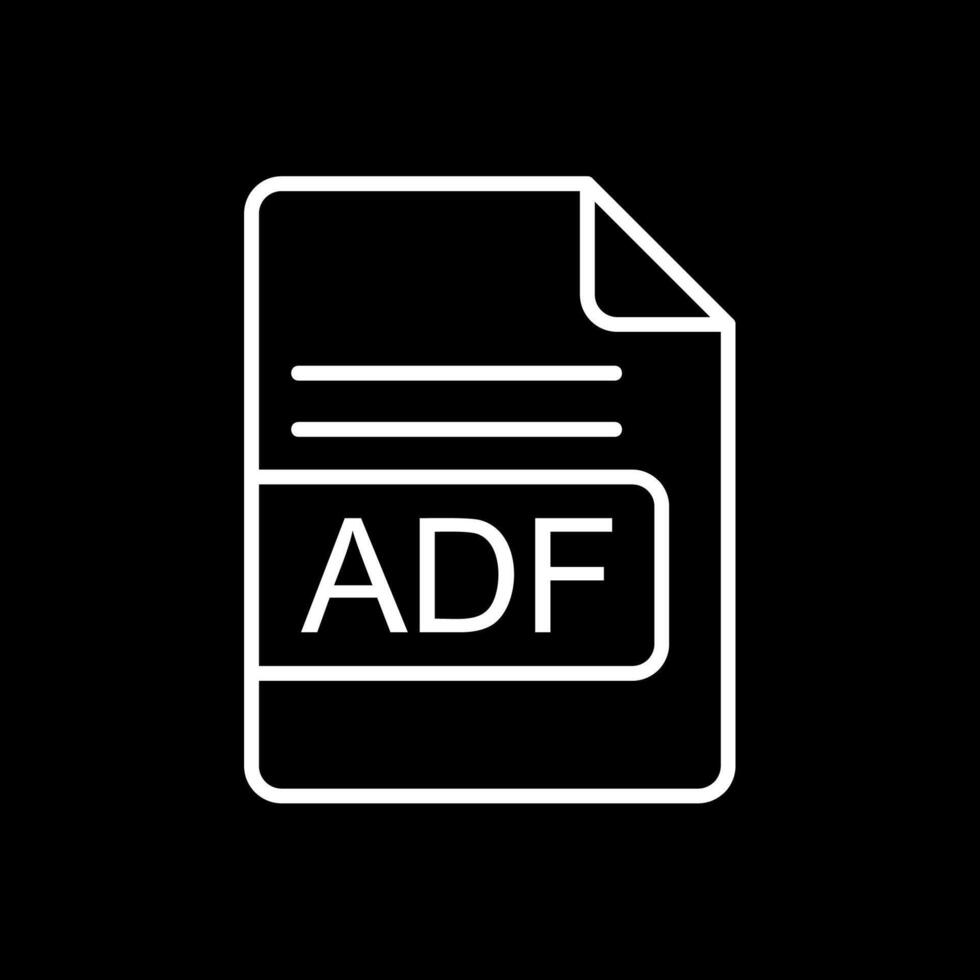 adf file formato linea rovesciato icona design vettore