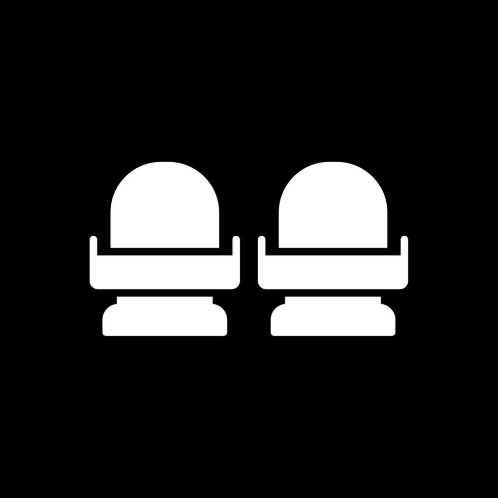 posti a sedere glifo rovesciato icona design vettore