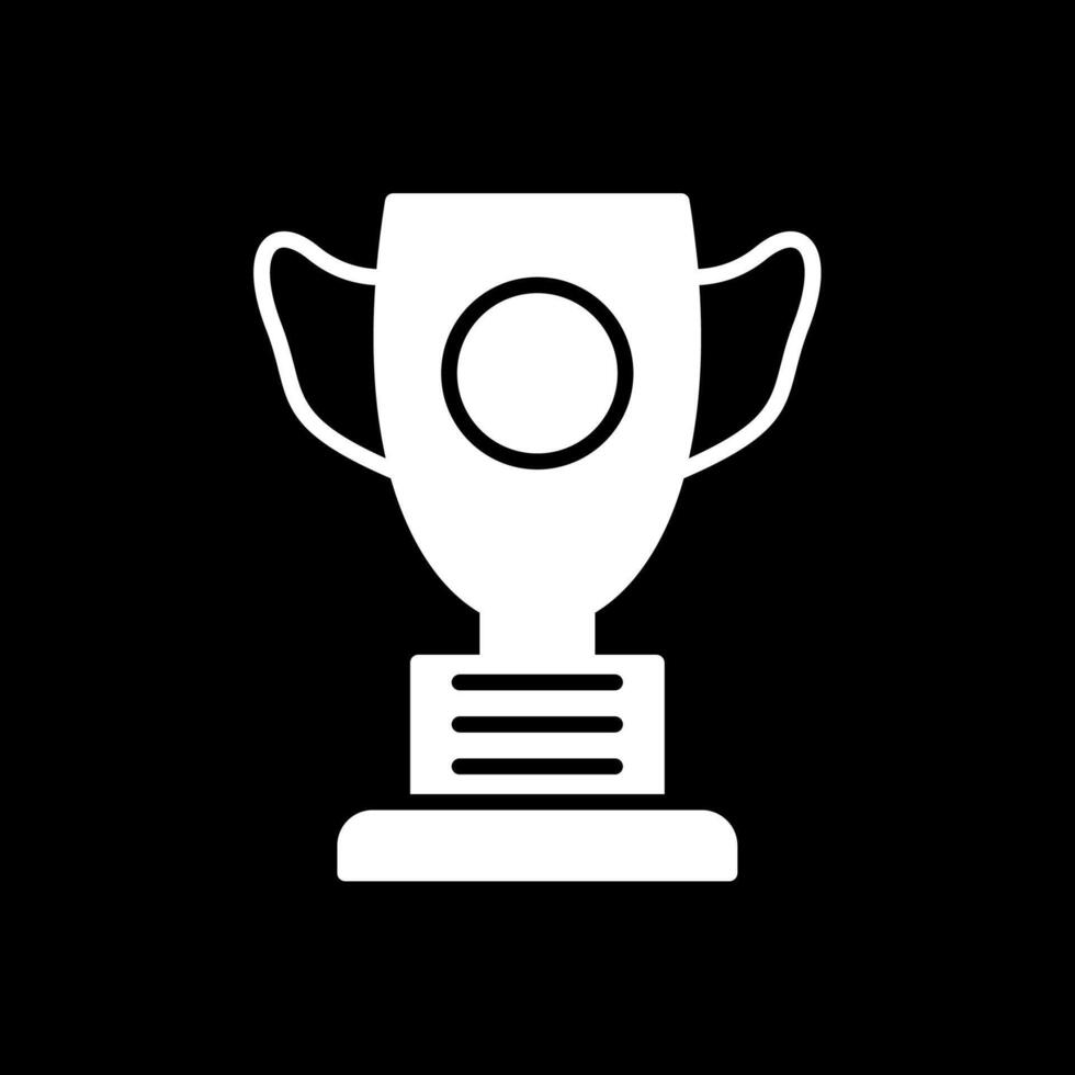 trofeo glifo rovesciato icona design vettore