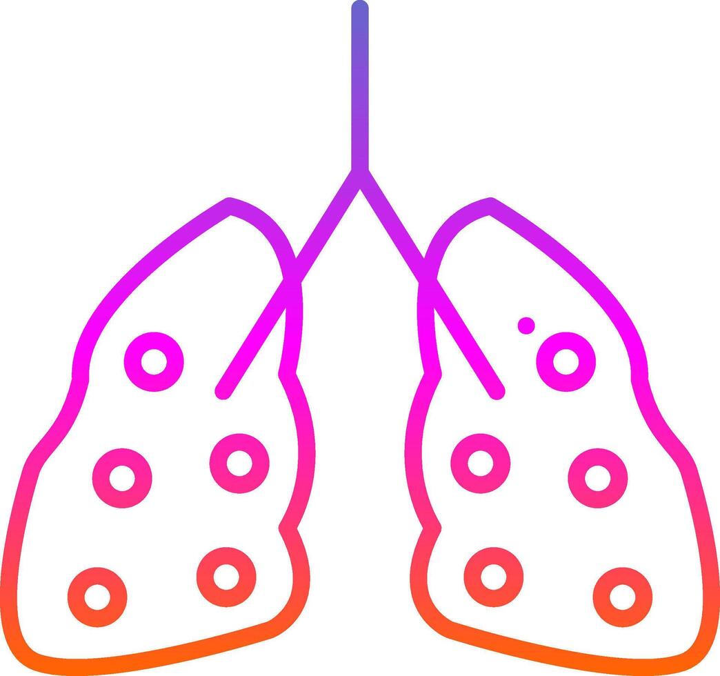 Pneumologia linea pendenza icona design vettore