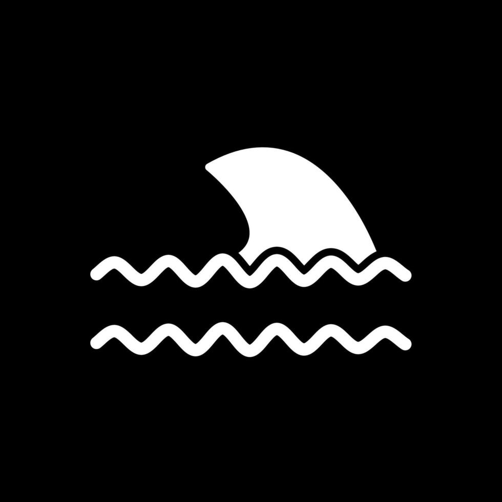 oceano onde glifo rovesciato icona design vettore