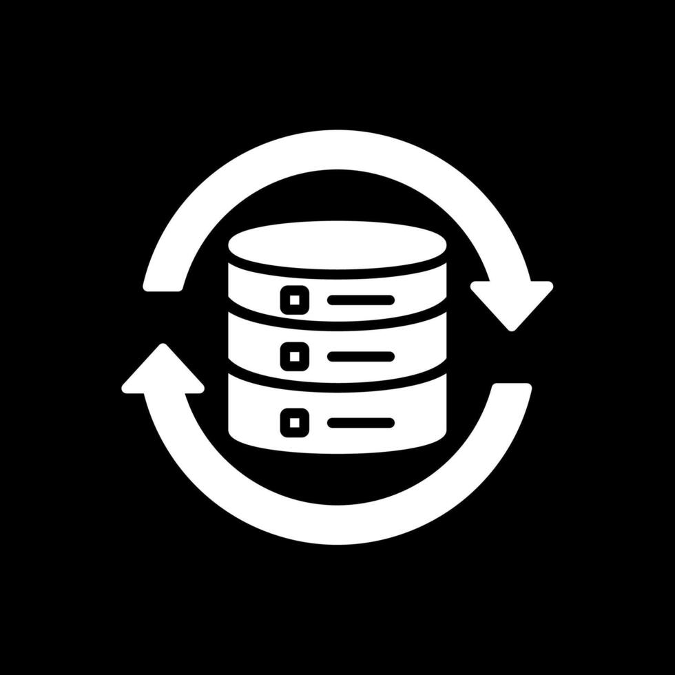 dati sincronizzazione glifo rovesciato icona design vettore