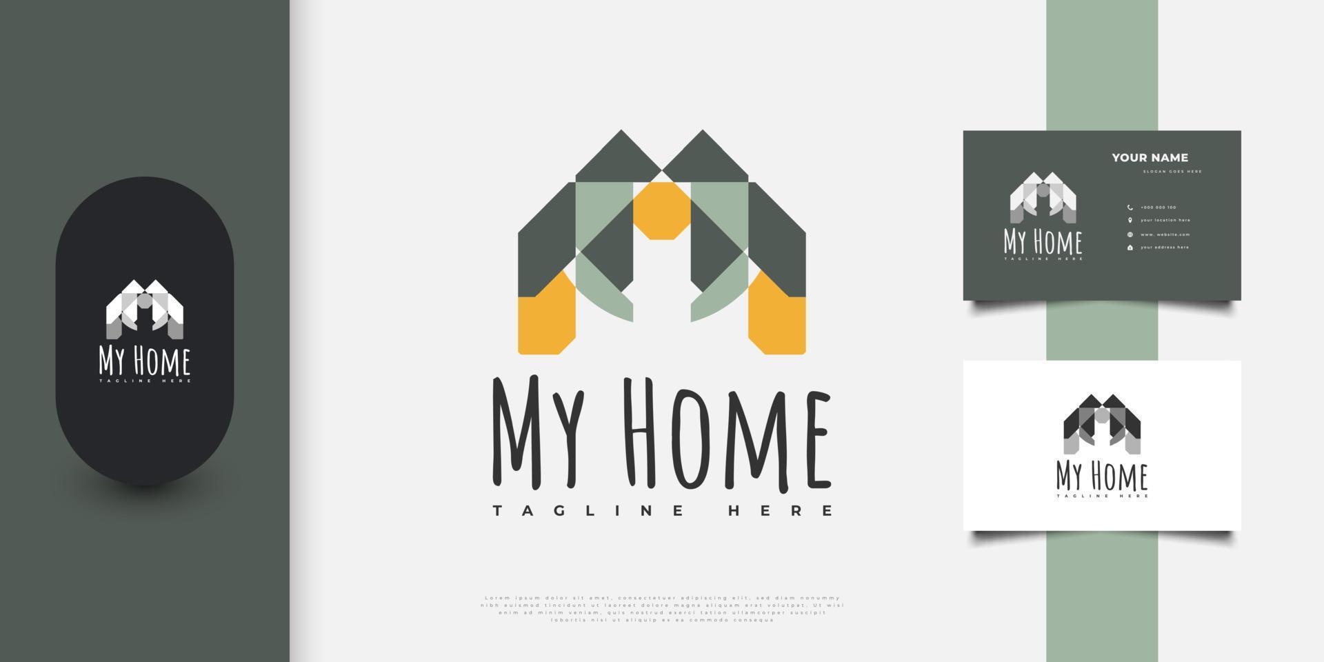 design del logo della casa colorata con il concetto di lettera m. semplice logo o simbolo della casa vettore