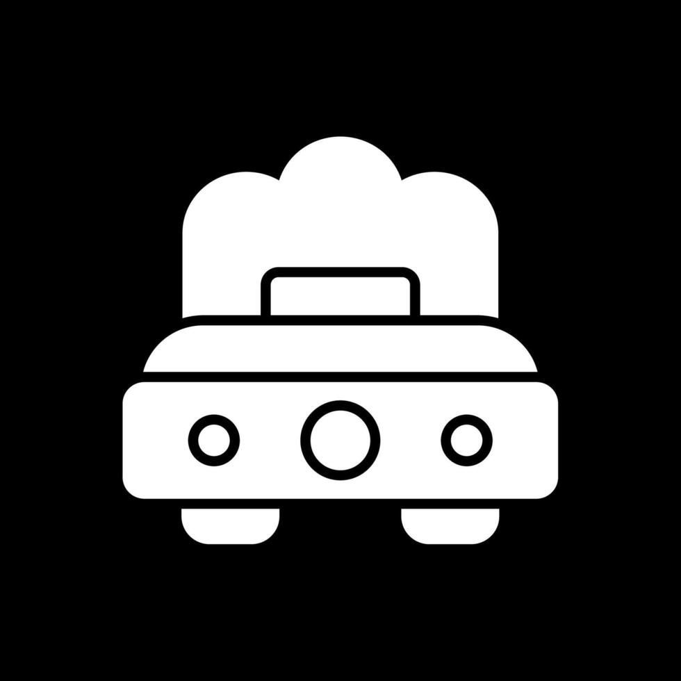 singolo letto glifo rovesciato icona design vettore