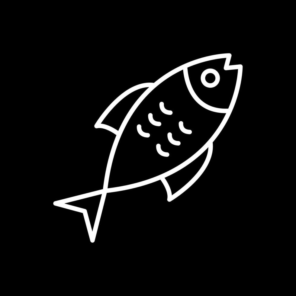 pesce linea rovesciato icona design vettore