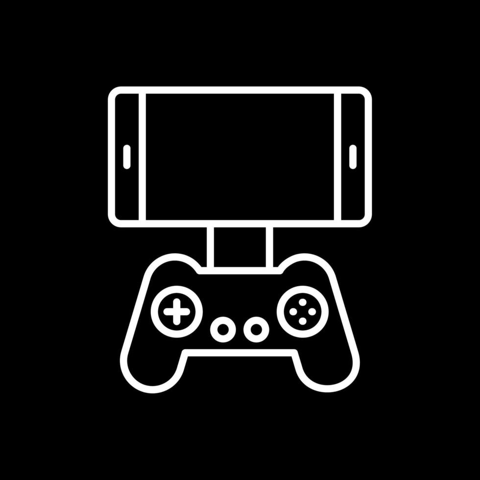 mobile gioco linea rovesciato icona design vettore