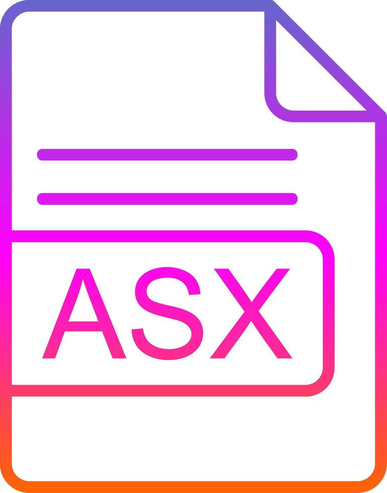 asx file formato linea pendenza icona design vettore