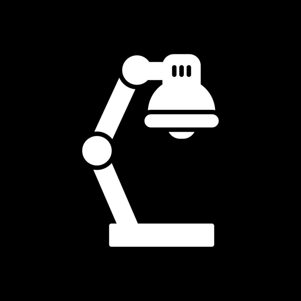 ufficio lampada glifo rovesciato icona design vettore