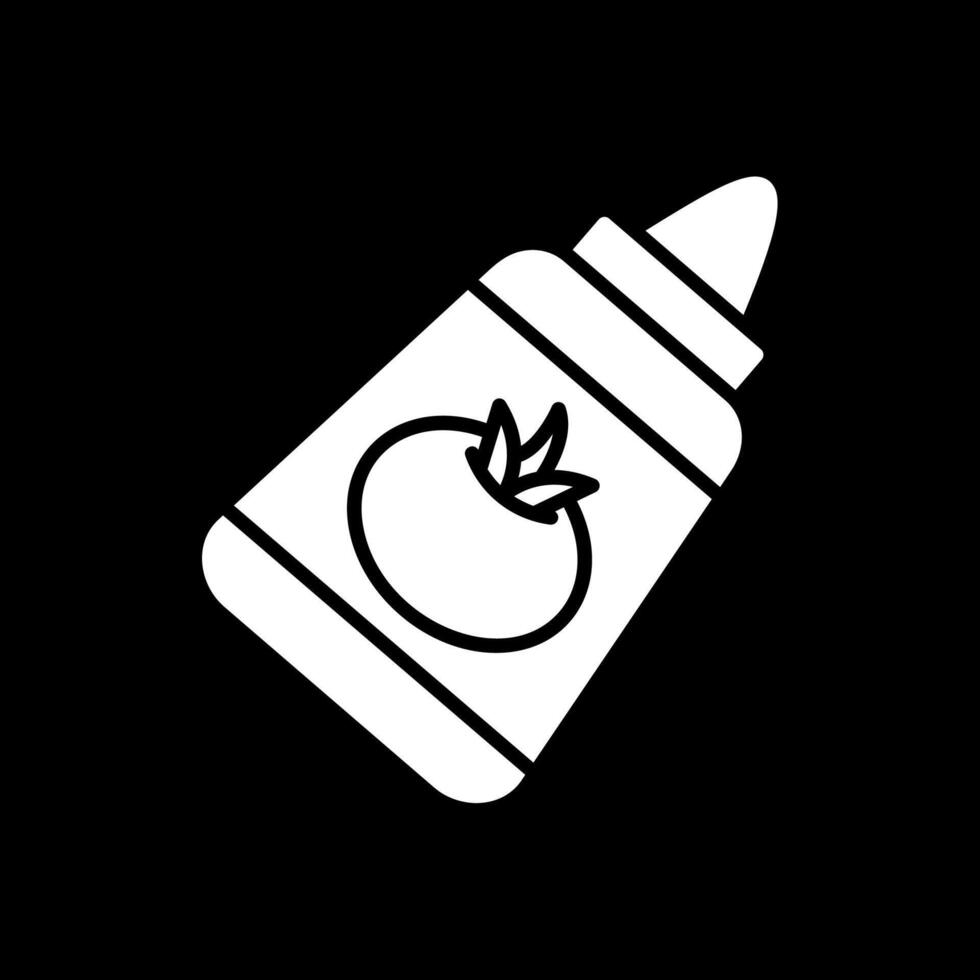 pomodoro ketchup glifo rovesciato icona design vettore