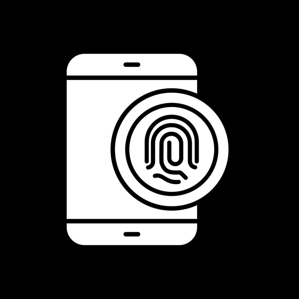 biometrico identificazione glifo rovesciato icona design vettore