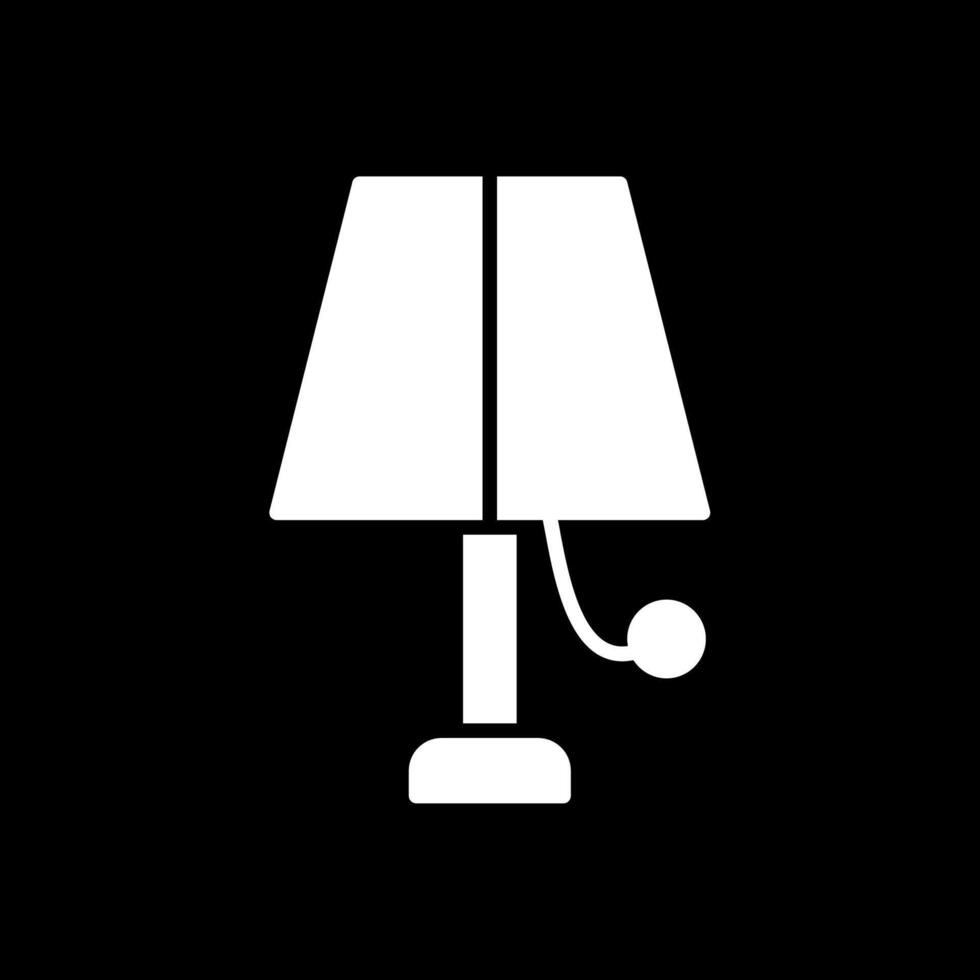 lampada glifo rovesciato icona design vettore