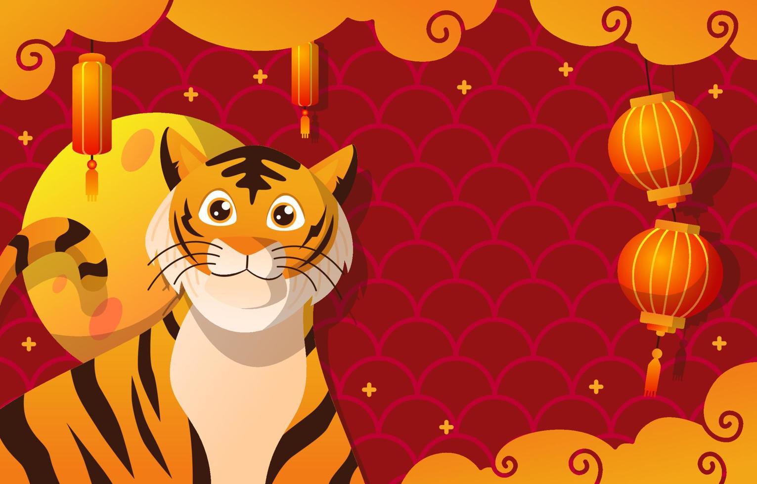 sfondo del capodanno cinese della tigre vettore
