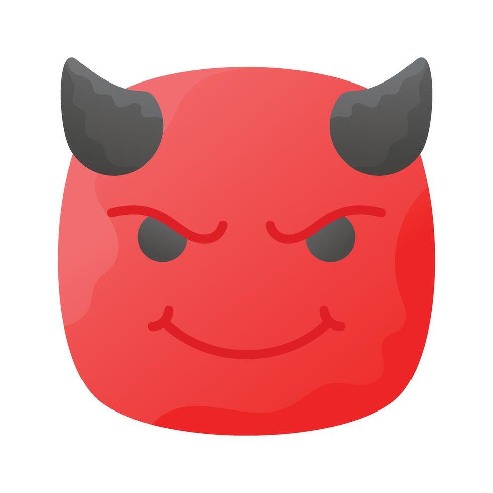 pauroso diavolo con corna, personalizzabile emoji icona nel di moda stile vettore