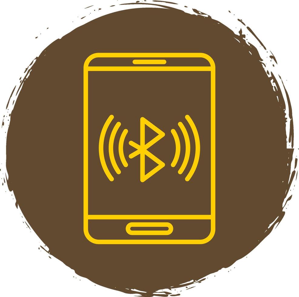 Bluetooth linea cerchio etichetta icona vettore