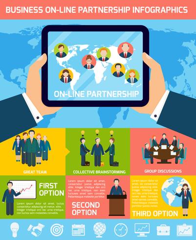 Infographics di partnership commerciale vettore