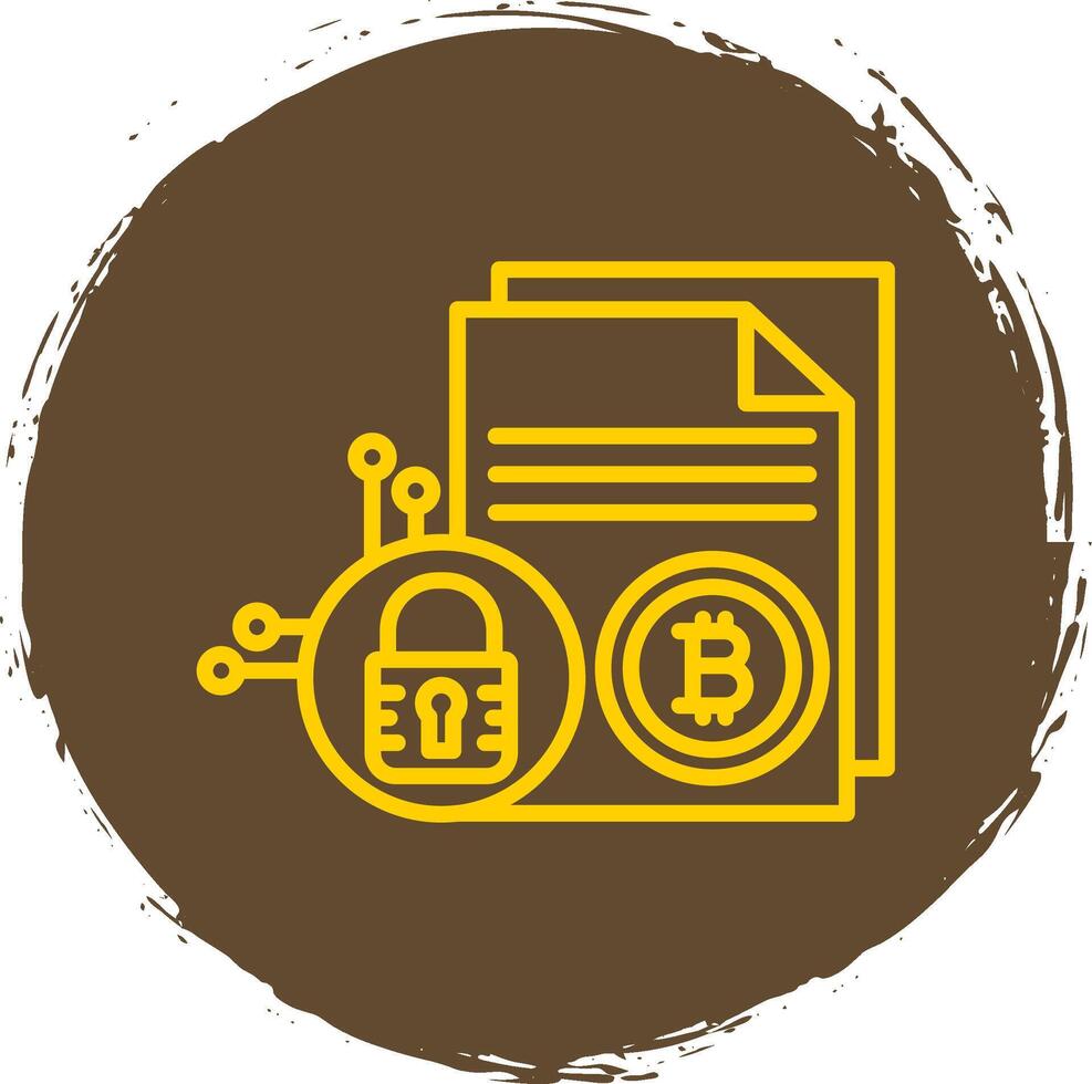 bitcoin tecnologia linea cerchio etichetta icona vettore
