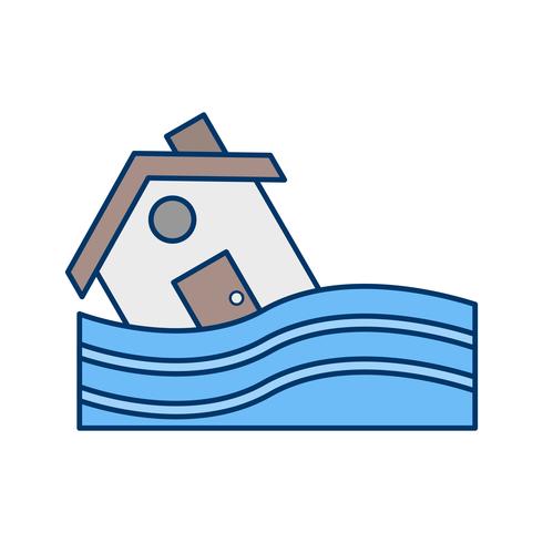 Icona di vettore di simbolo di alluvione
