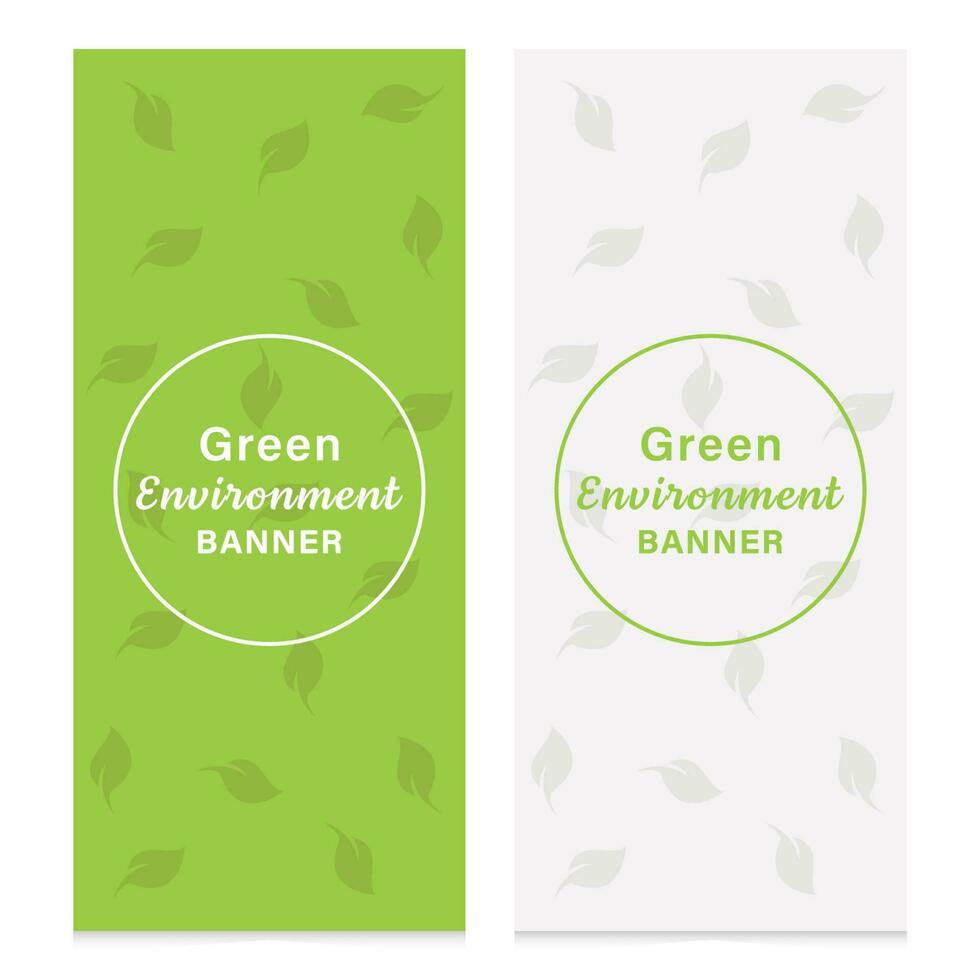banner ambiente verde con disegno vettoriale foglia