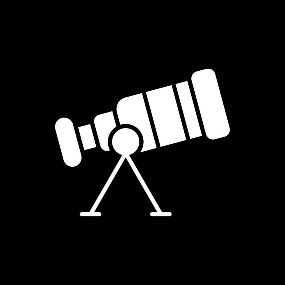 telescopio glifo rovesciato icona design vettore
