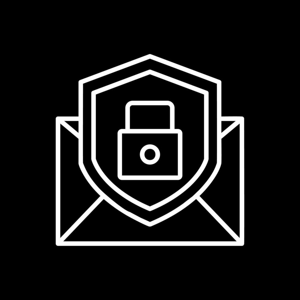 e-mail protezione linea rovesciato icona design vettore