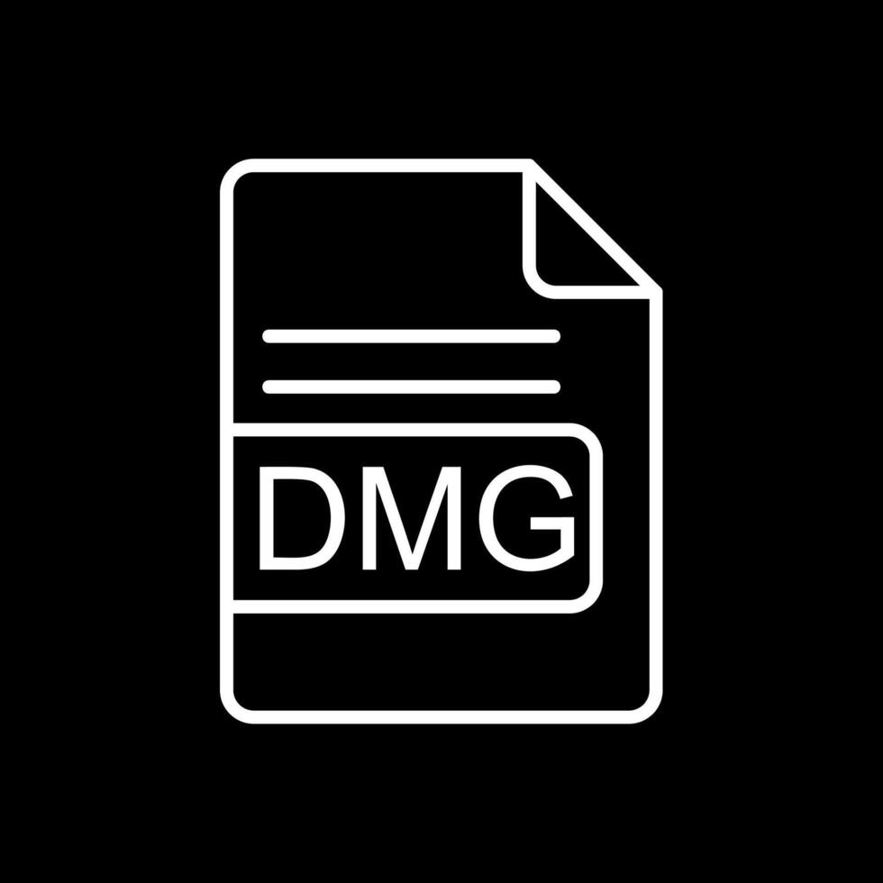 dmg file formato linea rovesciato icona design vettore