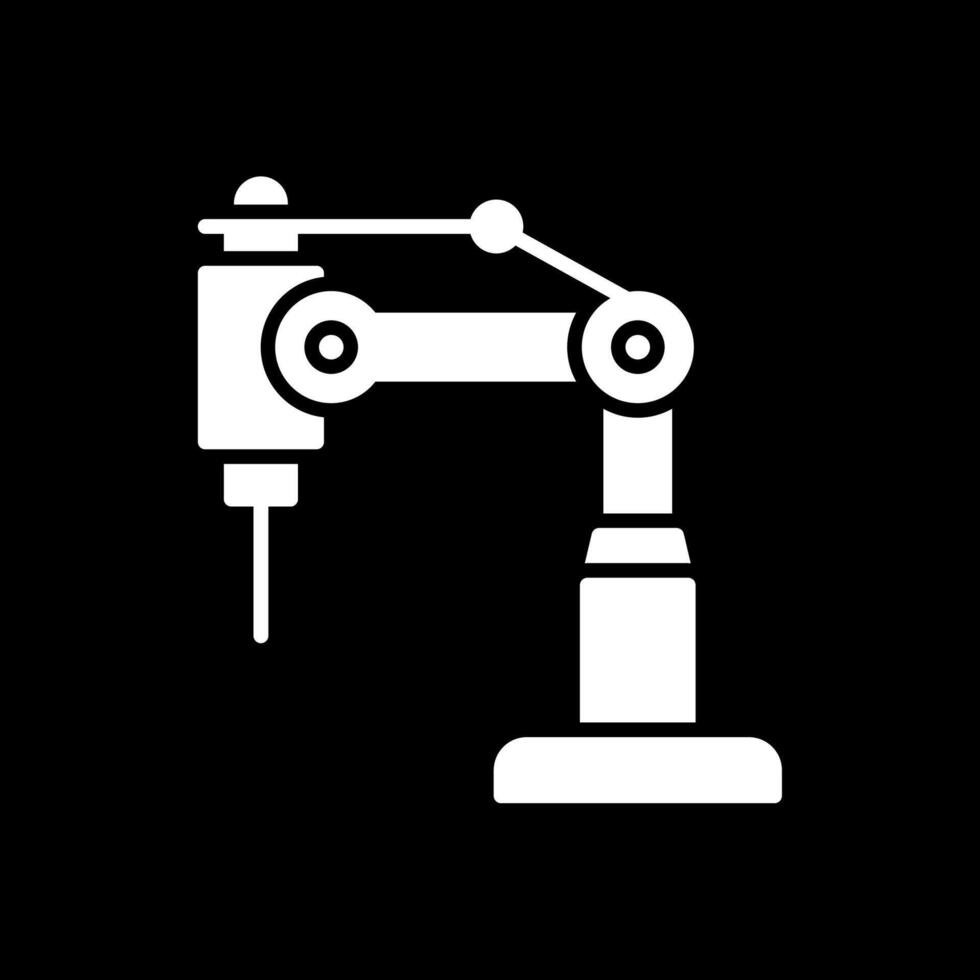 robot braccio glifo rovesciato icona design vettore