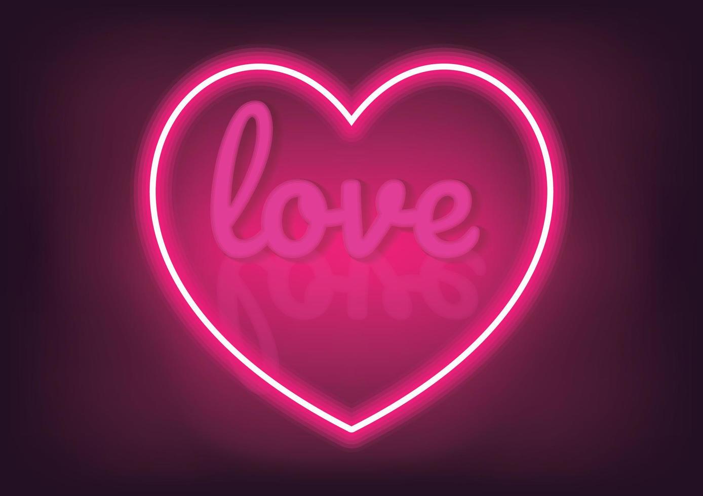 vettore della stagione dell'amore del fondo del cuore al neon di san valentino
