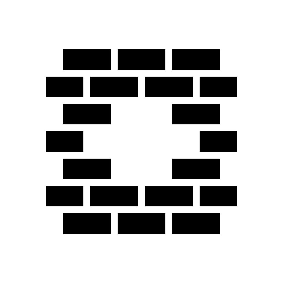 icona di stile del glifo di mattoni isolato su sfondo bianco vettore