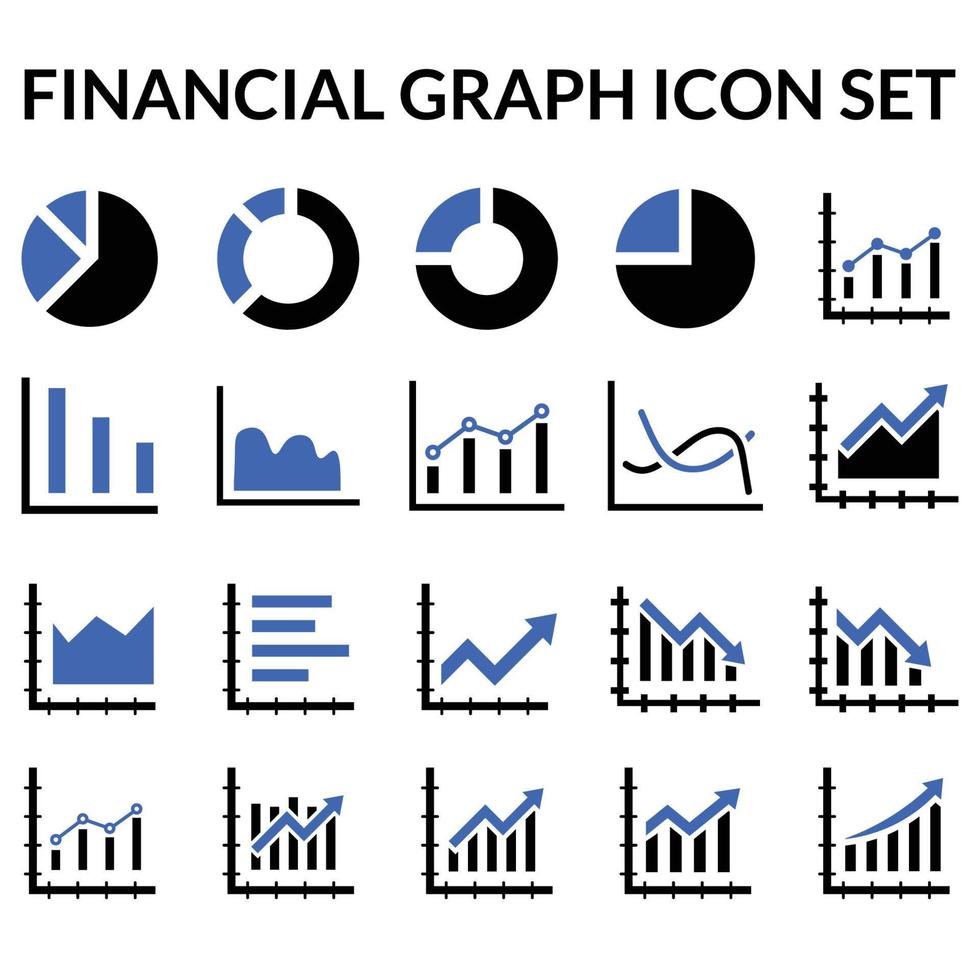 icone del grafico commerciale e finanziario vettore