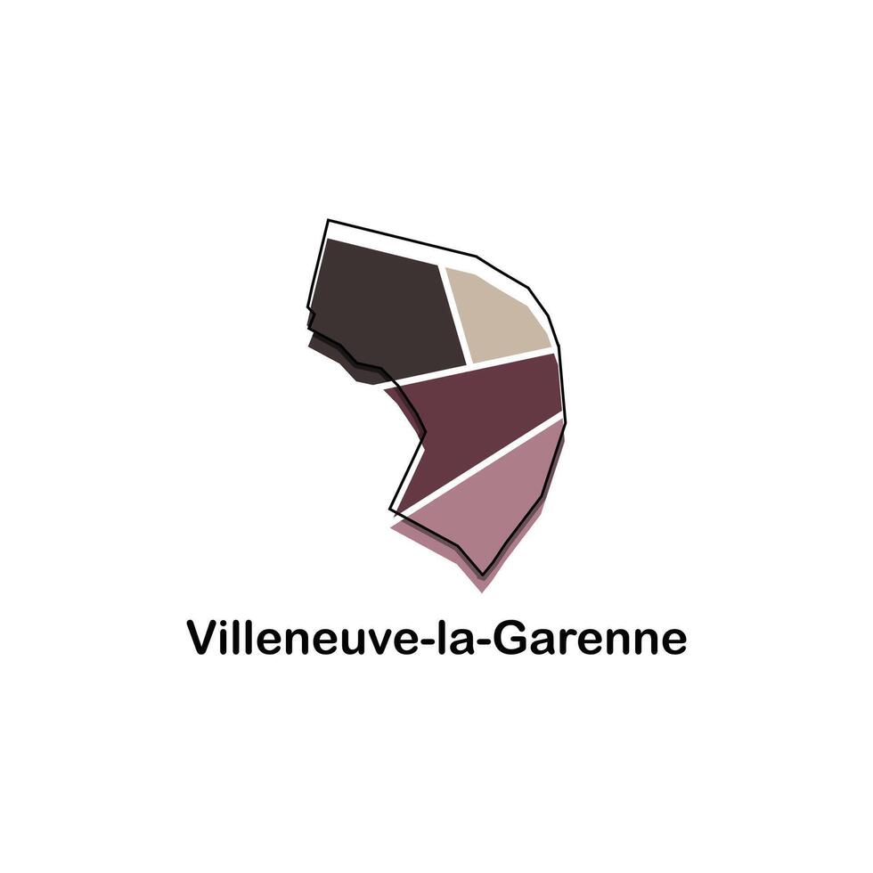 villeneuve la Garenne carta geografica, Francia nazione carta geografica piatto stile moderno logotipo design illustrazione vettore
