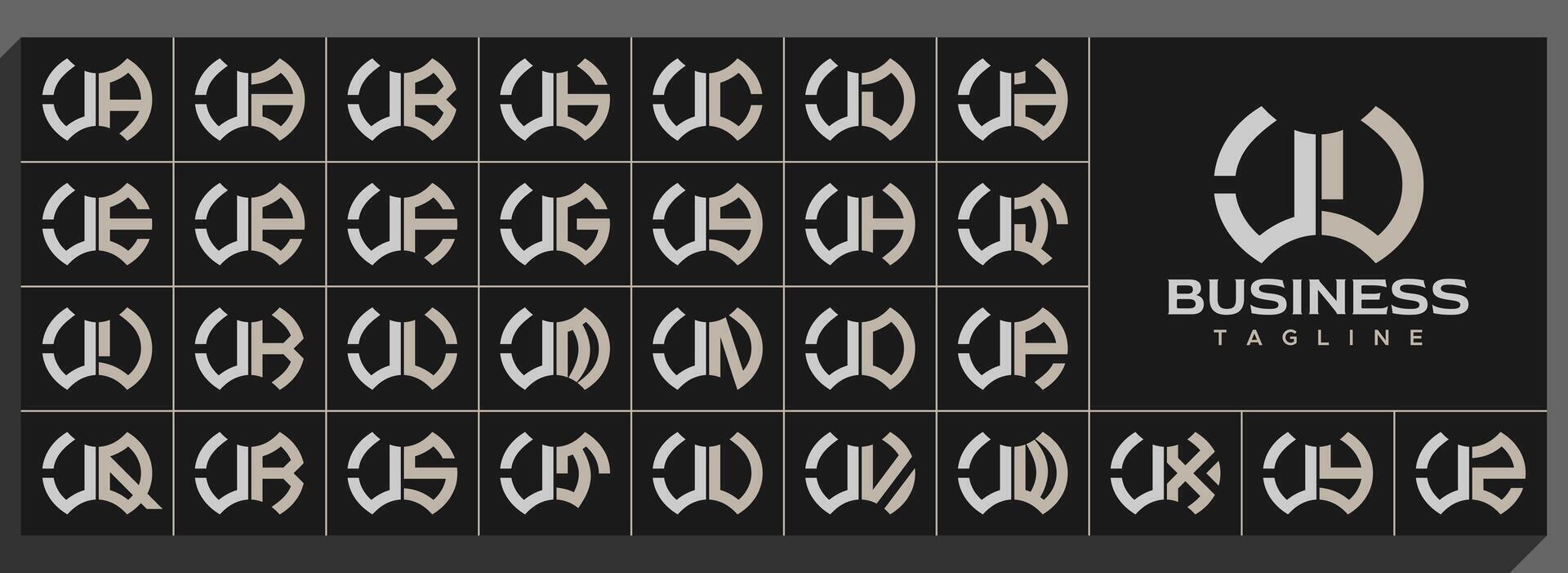 impostato di moderno linea astratto lettera j jj logo design vettore