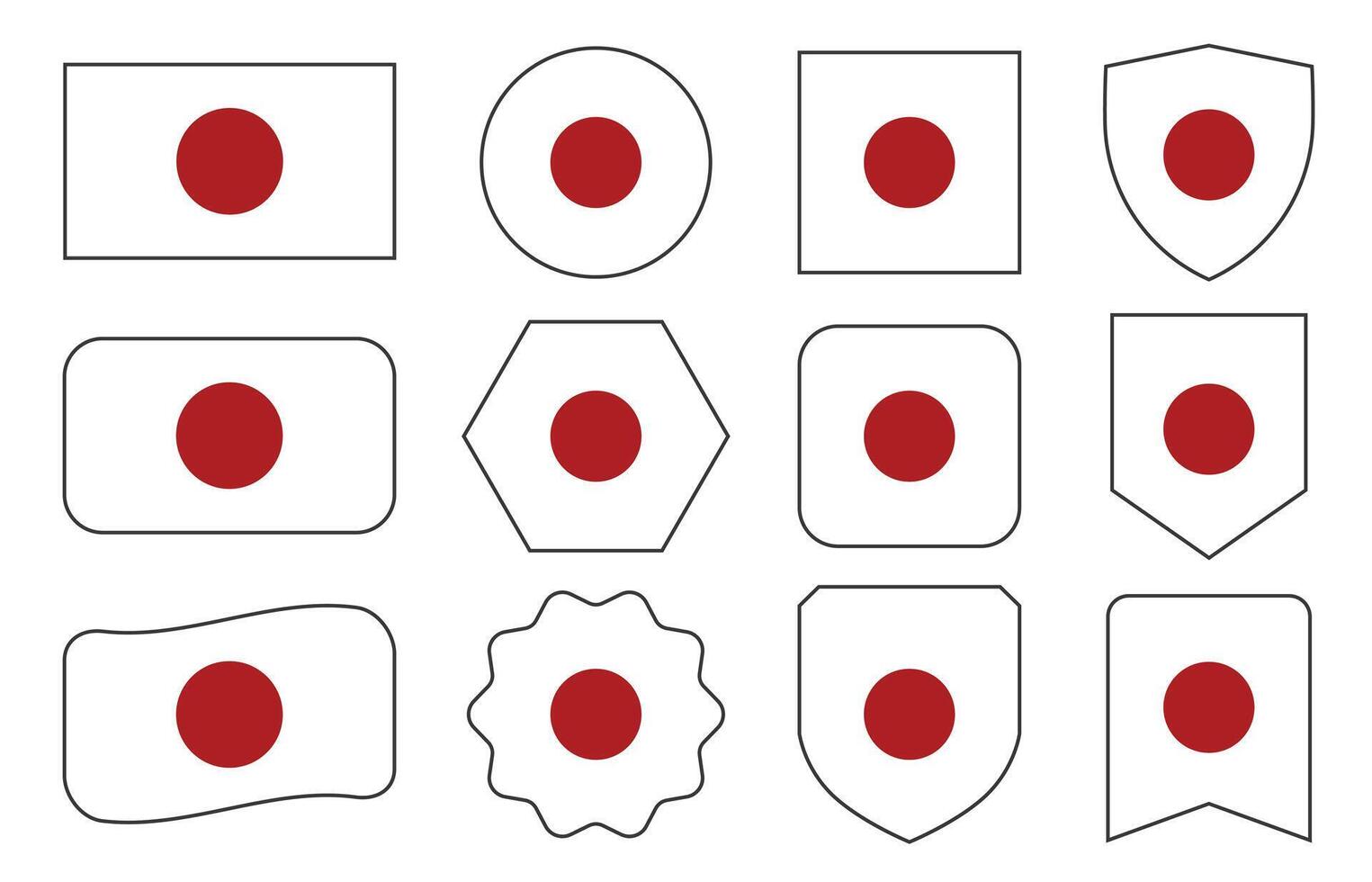 bandiera di Giappone nel moderno astratto forme, agitando, distintivo, design modello vettore