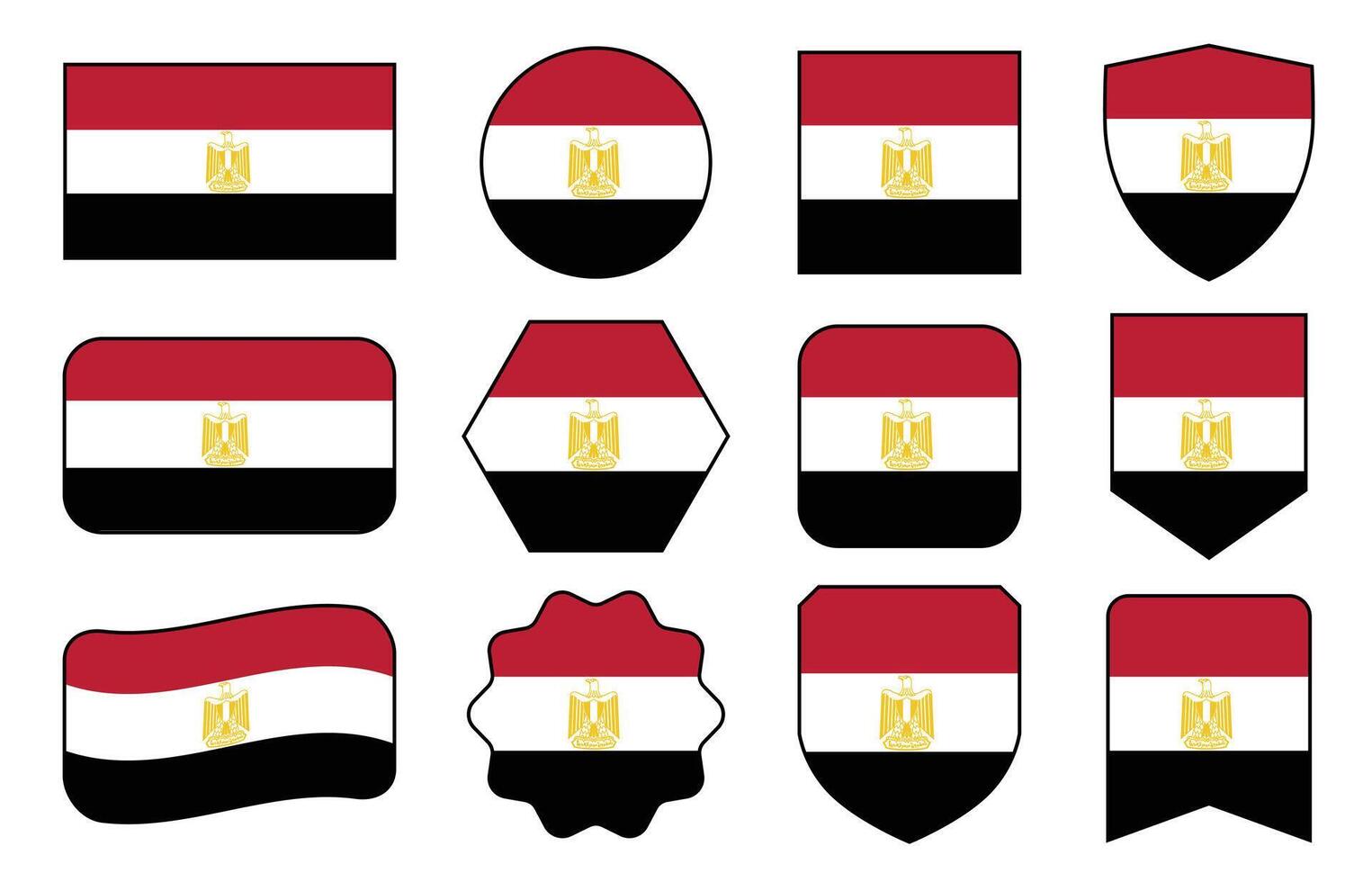 bandiera di Egitto nel moderno astratto forme, agitando, distintivo, design modello vettore