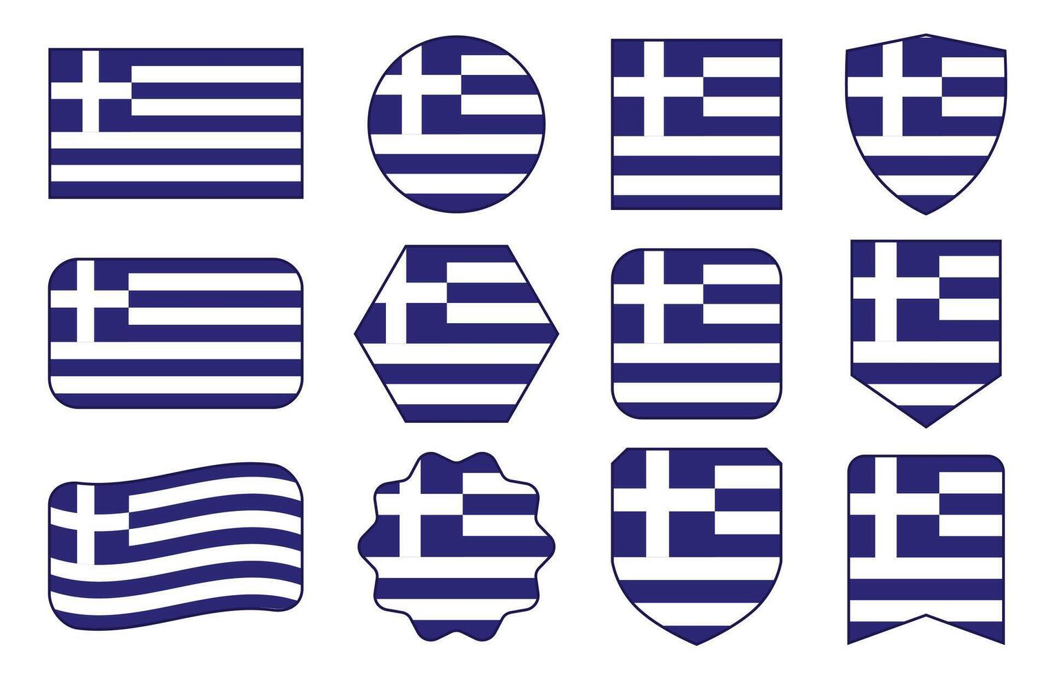 bandiera di Grecia nel moderno astratto forme, agitando, distintivo, design modello vettore