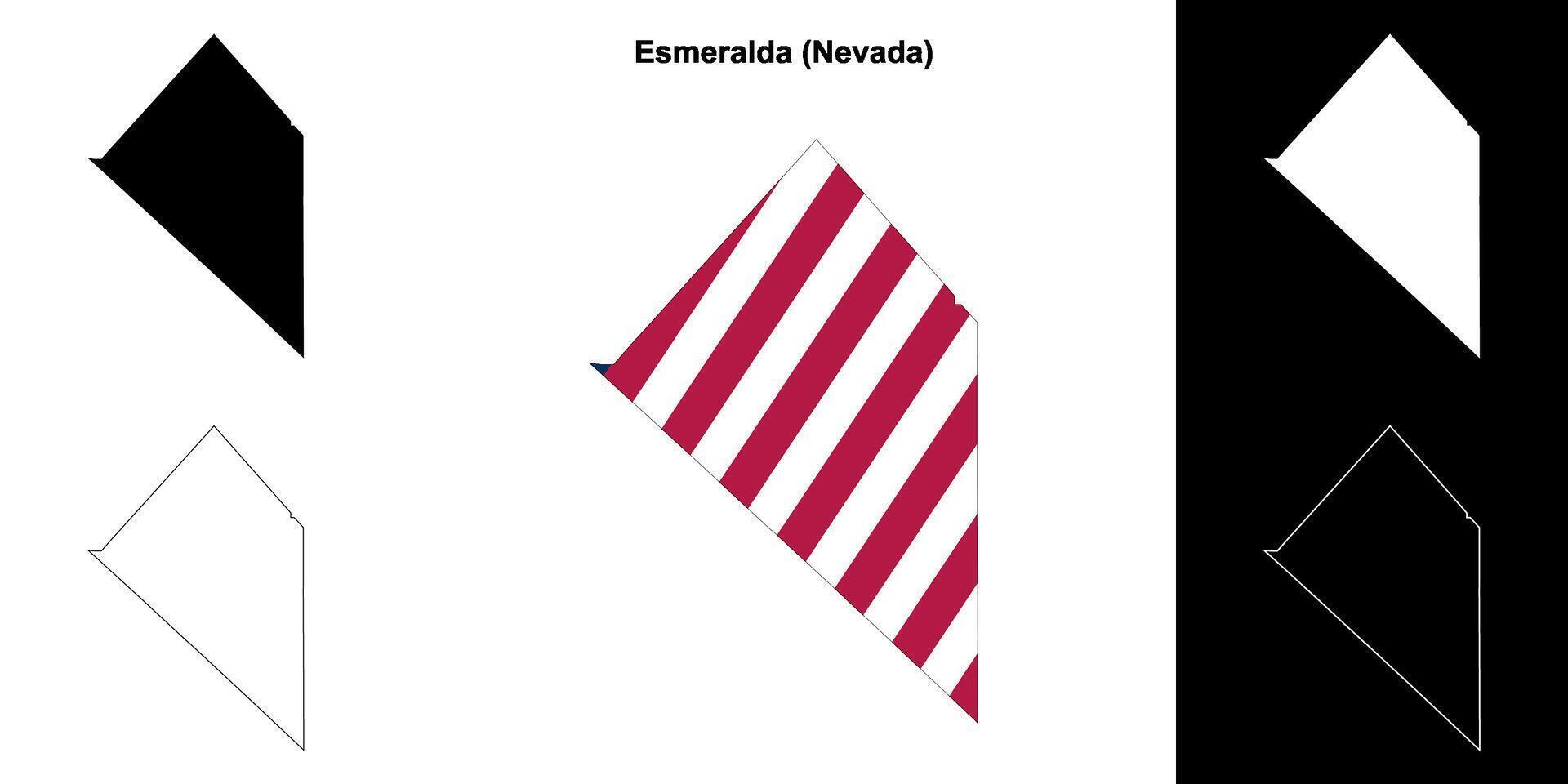 Esmeralda contea, Nevada schema carta geografica impostato vettore