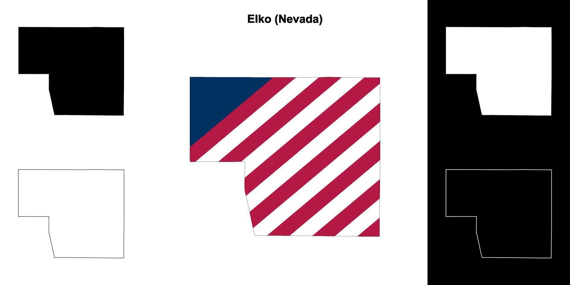 elko contea, Nevada schema carta geografica impostato vettore