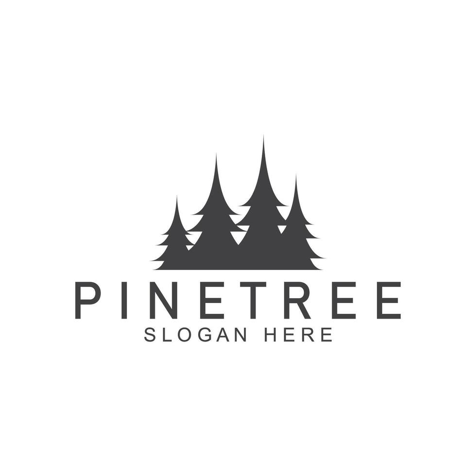 semplice pino o abete albero logo pino Casa sempreverde.per pino foresta avventurieri campeggio natura badge e attività commerciale. vettore