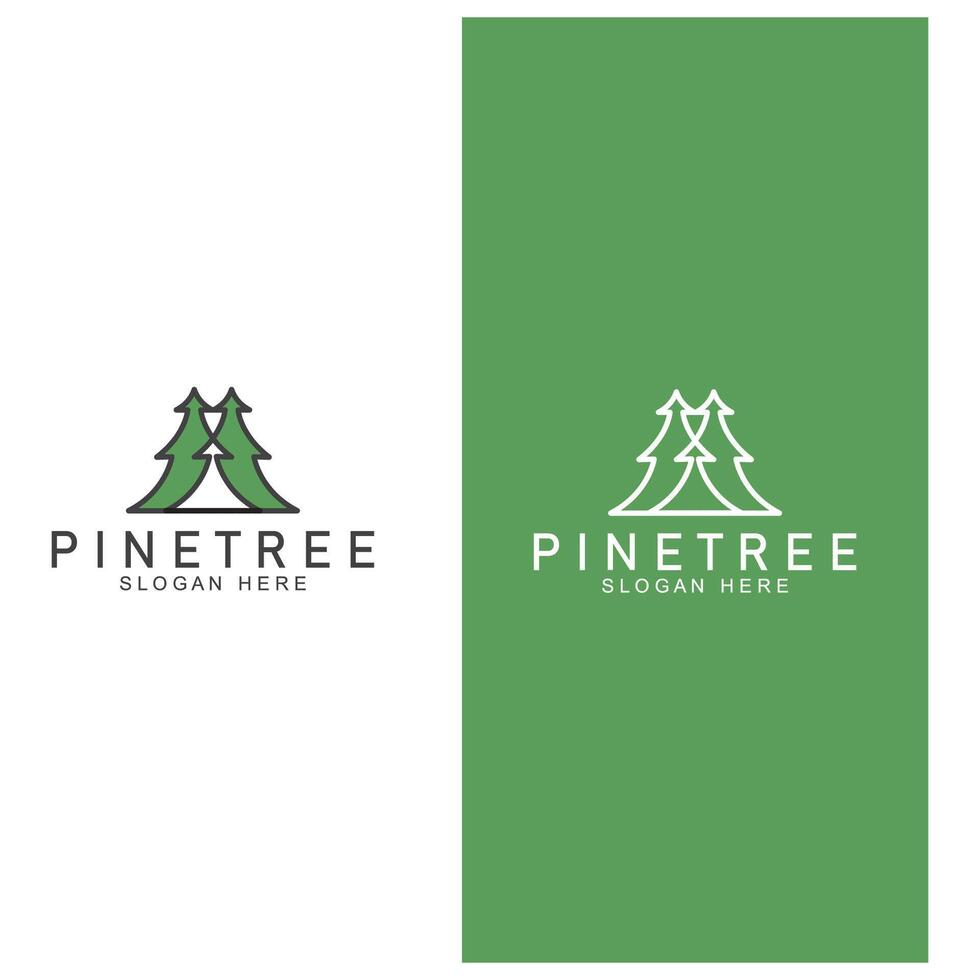 semplice pino o abete albero logo pino Casa sempreverde.per pino foresta avventurieri campeggio natura badge e attività commerciale. vettore