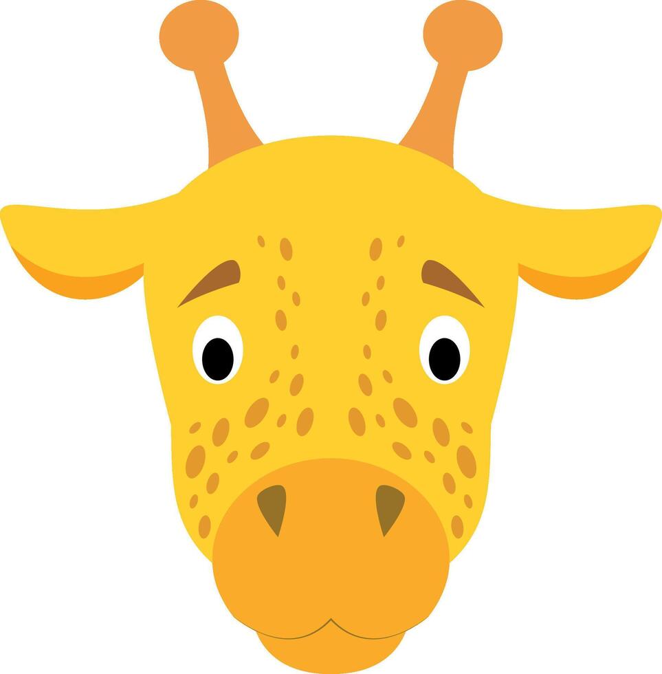 giraffa viso nel cartone animato stile per bambini. animale facce illustrazione serie vettore
