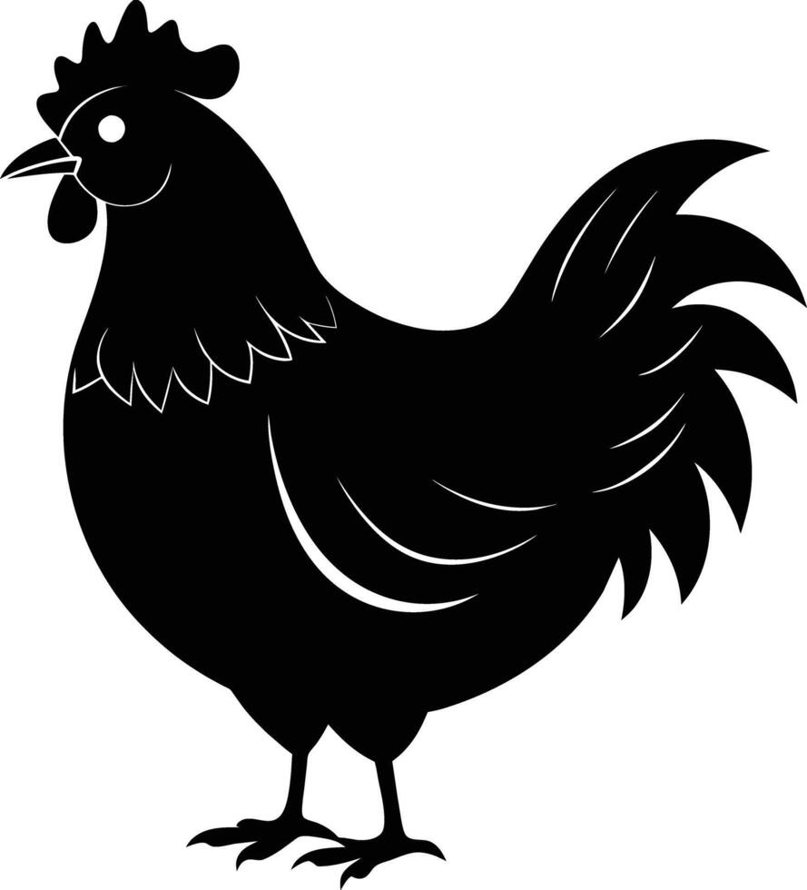 un' maestoso pollo silhouette incarna eleganza e fascino nel travolgente dettaglio vettore