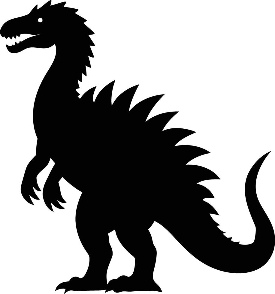un' dettagliato composizione di dinosauro silhouette vettore