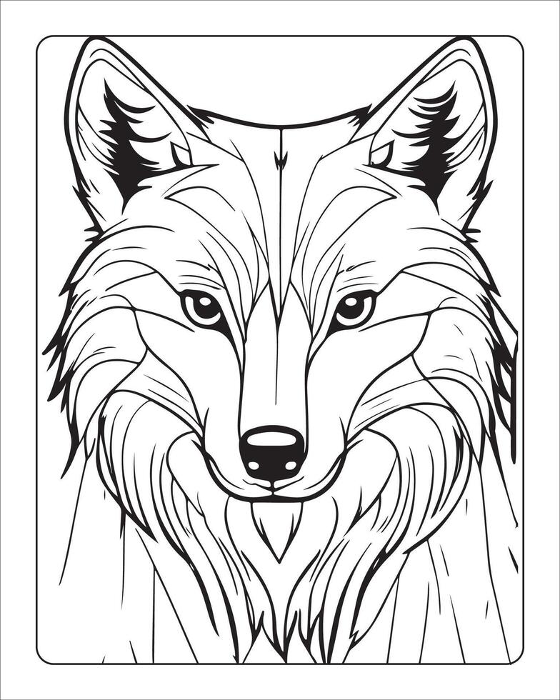 lupo colorazione pagine, lupo illustrazione, lupo arte, nero e bianca vettore