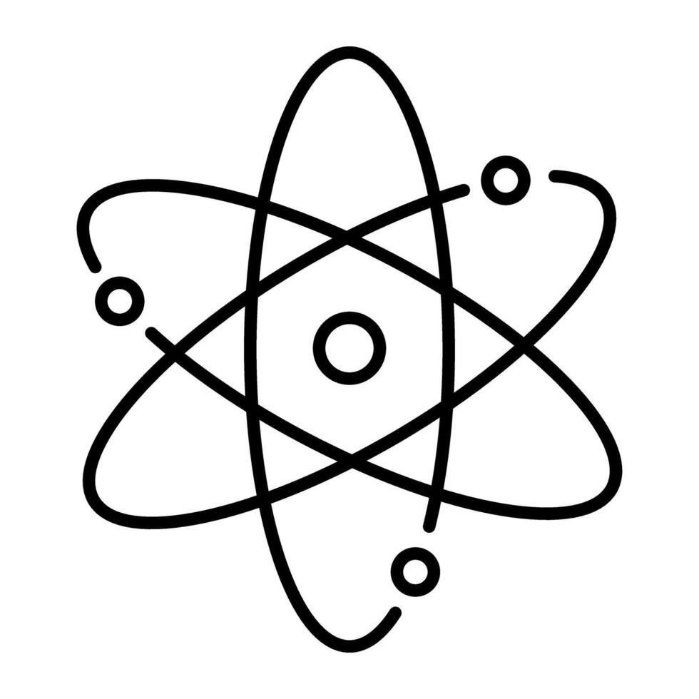 grafico scientifico atomo icona. simbolo di scienza, formazione scolastica, nucleare fisica, scientifico ricerca. per il tuo ragnatela luogo disegno, logo, App vettore