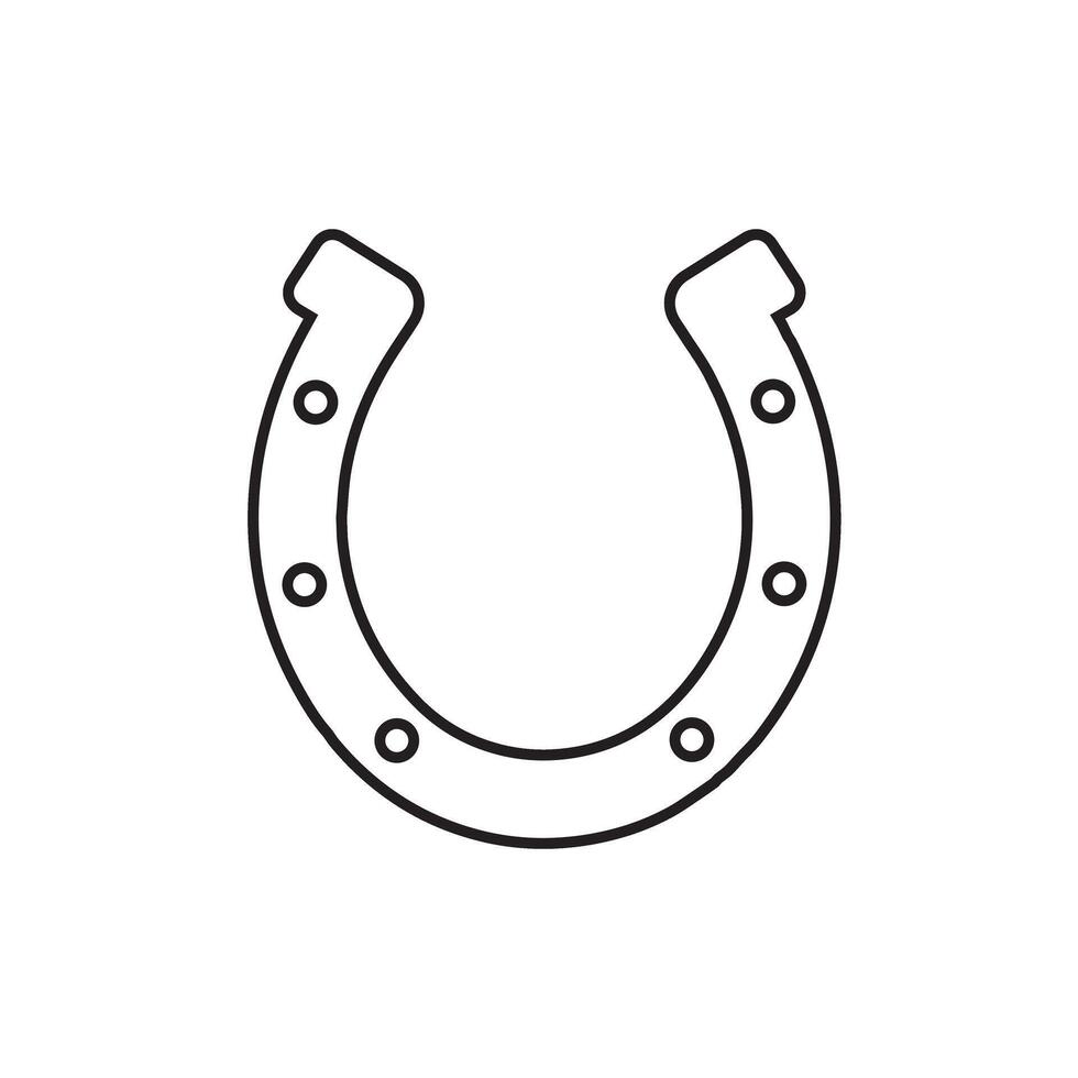 ferro di cavallo icona silhouette fortunato design. cavallo scarpa occidentale design simbolo azienda agricola isolato logo vettore