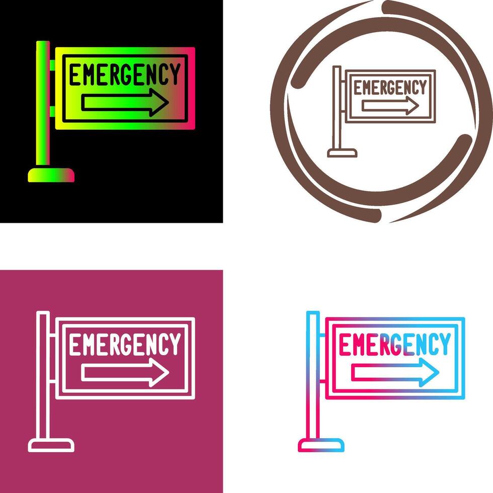 emergenza cartello icona design vettore