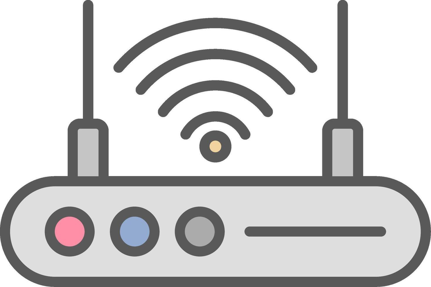 Wi-Fi router linea pieno leggero icona vettore