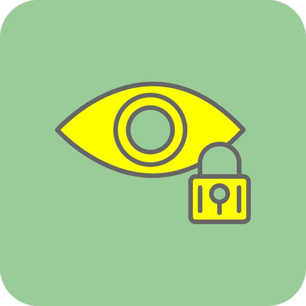 retinale scansione pieno giallo icona vettore